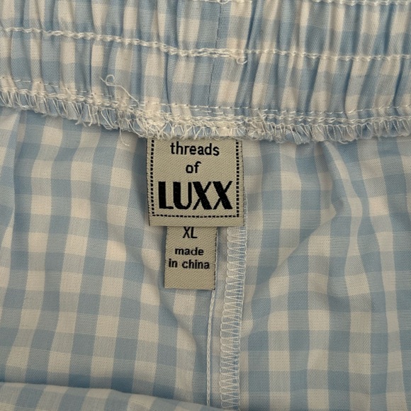 Light Blue Checkered Pajama Shorts - Picture 3 of 6
